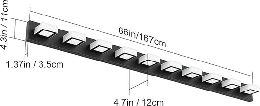 Ralbay 66inch Matte Black Bathroom Vanity Lights Metal Acrylic LED Modern Black Bathroom Wall Lighting Fixtures