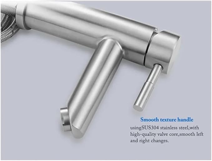 Faucet Matte Black Bathroom Basin Faucet Deck Mounted Short Hot and Cold Water Mixer Tap Crane for Vessel Sink(Brushed Nickle) Faucet