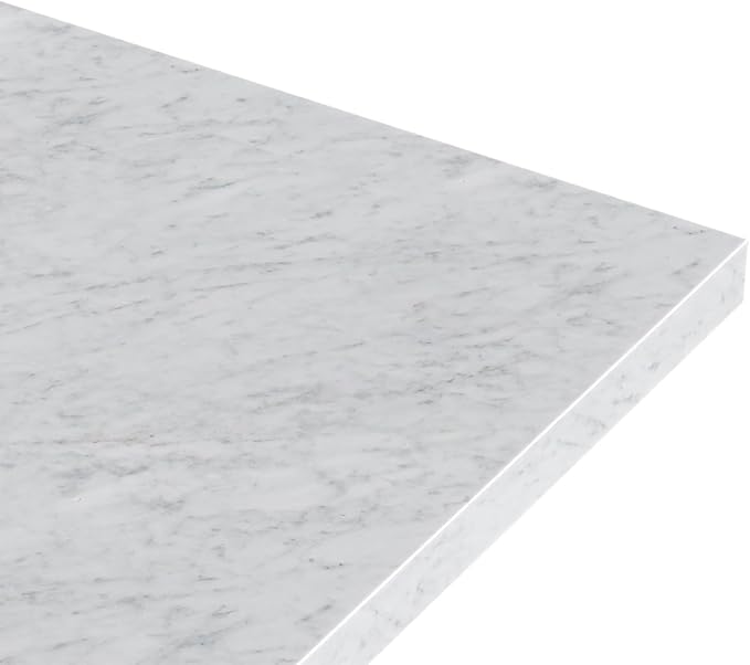 Isabella 48-inch Vintage Green Bathroom Vanity with Center Rectangle Single Sink, Italian Carrara Marble Countertop & Backsplash, Solid Wood Frame, Soft-Closing & Dovetail Drawers
