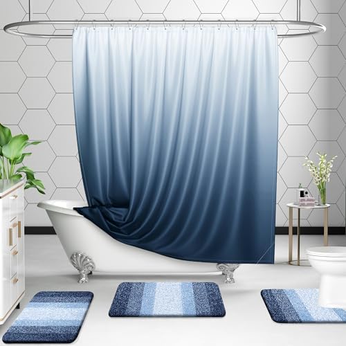 OLANLY Micorfiber Bathroom Rug Set 2 Piece, 47"x20"+24"x16"