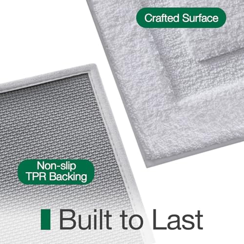 LUMI Ultra Soft Bathroom Runner Rugs, Non Slip Bath Mat 24x60, White