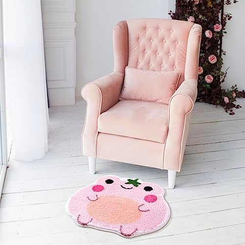 Panstar Cute Pink Frog Bath Mat Non Slip Luxury Absorbent Shaggy Shower Rug Washable Bathroom Decor