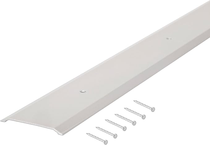 M-D Building Products 11056 1-3/4 in. x 1/8 in. x 36 in. Silver Aluminum Flat-Profile Threshold for Interior Doorways