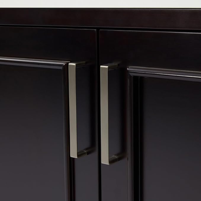 ARIEL Stafford 84-inch Bathroom Vanity with Sink,Solid Wood, 1.5-inch Pure White Quartz Countertop, Double Rectangular Porcelain Sink, 5 Soft Closing Doors, 6 Dovetail Drawers, Espresso