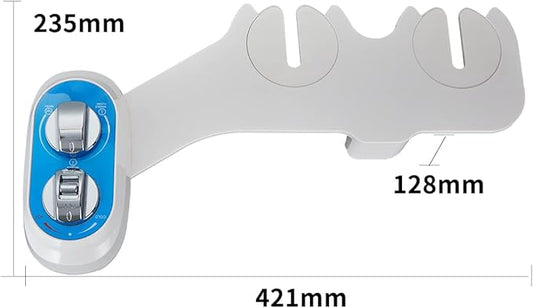 Bidet J2510B-Hot and Cold Water Self-Cleaning Feminine/Rear Wash Non-Electric Bidet Sprayer,Dual Nozzles Bidet Toilet Attachment with Adjustable Pressure Control(Blue)