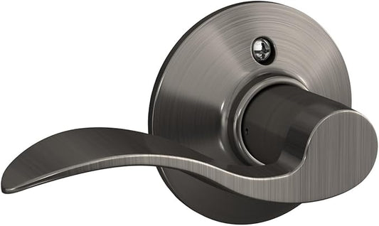 SCHLAGE Lock Company Acc 620 SCHLAGE Accent F10 Flat Wave Reversible Door Lever Lock, Solid, Antique Pewter, Brass - F10 ACC 620