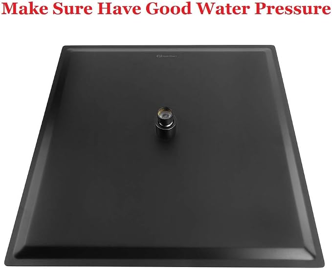 NearMoon Rain Shower Head, High Flow Stainless Steel Square Rainfall Shower, Waterfall Bath Shower Body Covering, Ceiling or Wall Mount (16 Inch, Matte Black)