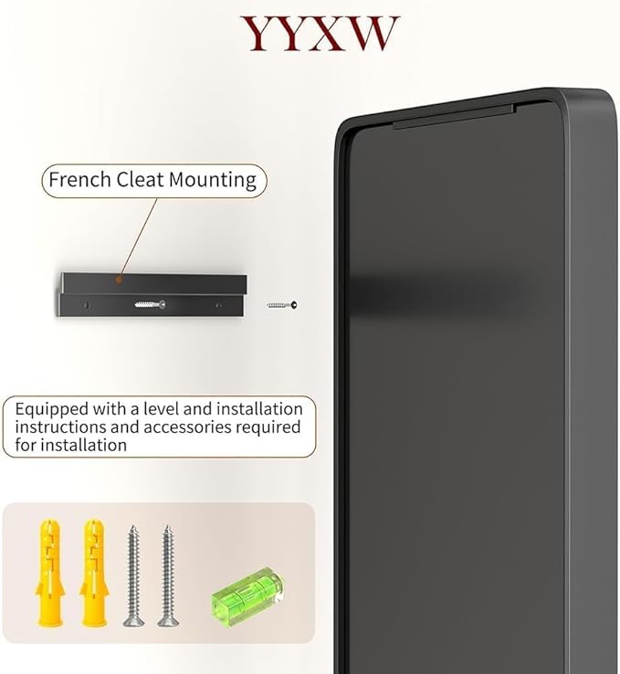 Black Bathroom Mirror for Wall Metal Framed Mirror, 40" x 30" Mirror Rounded Rectangle Bathroom Mirrors, Black Bathroom Mirrors for Large Spaces,Tempered Glass, Anti-Rust