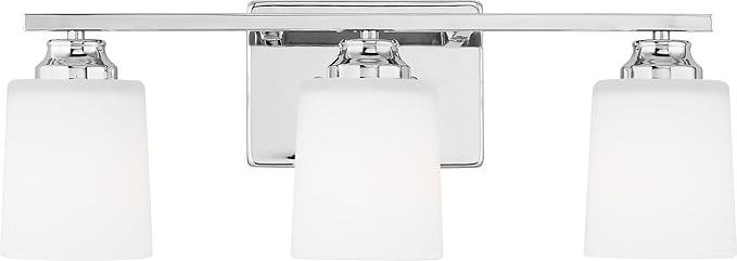 Generation Lighting 4420903-05 4428903-05 Franport 3 Light 21 inch Chrome Wall Bath Fixture Wall Light, 225 Total Watts, 7.75 Inch Height, 20.75 Inch Wide, Steel Construction
