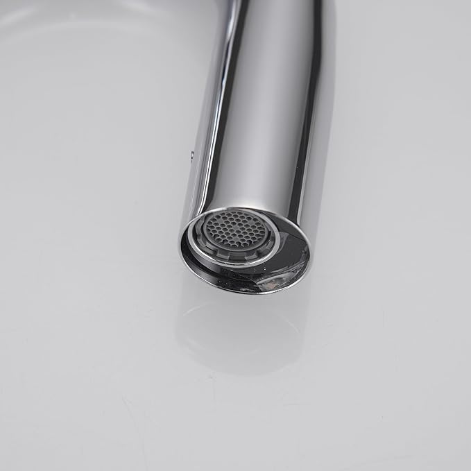 BWE Touchless Bathroom Sink Faucet,Chrome Automatic Motion Sensor Faucet,Hand-Free Electric Smart Commercial Sink Faucet,with Hole Cover Plate and Control Box,Battery or Plug-in Powered