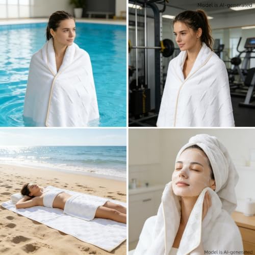 2-Pack Microfiber Bath Towels (27x54 Inches) - Ultra Soft & Quick Dry, 3X Absorbency, Lightweight for Gym, Yoga, Travel & Spa - Perfect for Home, Fitness & Post-Workout