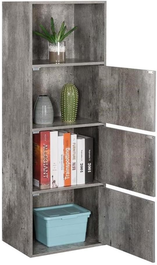 Convenience Concepts Xtra Storage 3 Door Cabinet in Gray Faux Birch Wood Finish