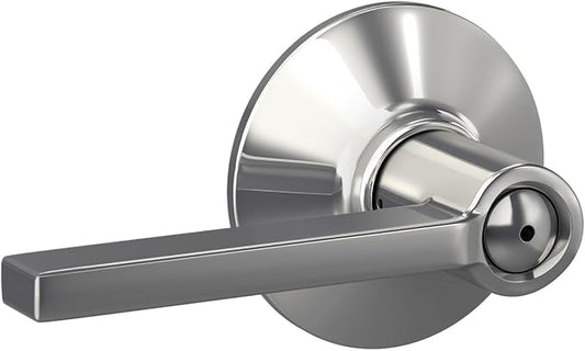 Schlage F40 LAT 625 Latitude Door Lever, Bed & Bath Privacy Lock, Bright Chrome