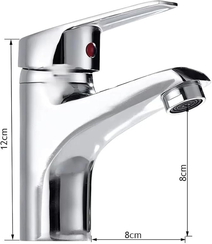 Faucet Chrome Bathroom Basin Single Hole Deck Mount Mixer Kitchen Sink Hot and Cold Water Faucet with G1/2 Hose(Chrome) Faucet