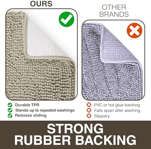 Neater Home Plush Bathroom Rugs 36x24 Thick Chenille Quick Dry Microfiber Absorbent Bath Mat, Soft Bath Rugs, Machine Washable Bathroom Floor Mat for Tub Shower Sink, Home Decor Accessories, Tan