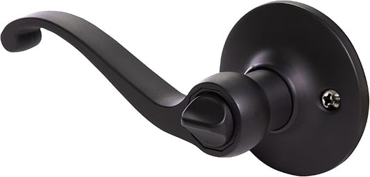 Design House 779223 Scroll Privacy Bed and Bath Door Lever Matte Black