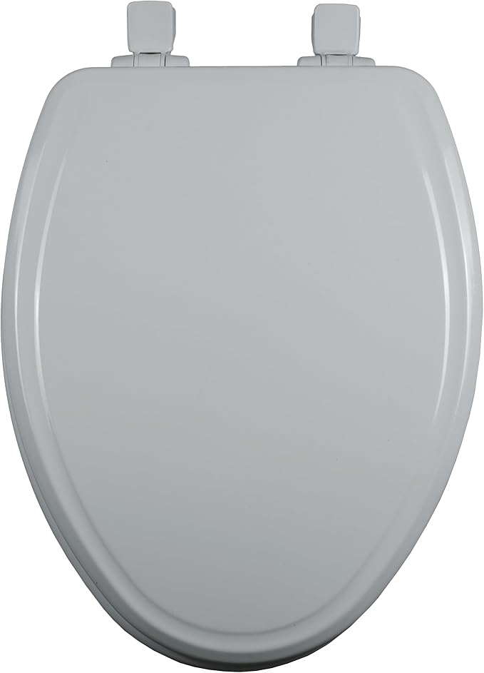Bemis Ashland Modern Wood Toilet Seat with Decorative Edge, Slow Close, Secure Hinges, Made in USA, Elongated, White