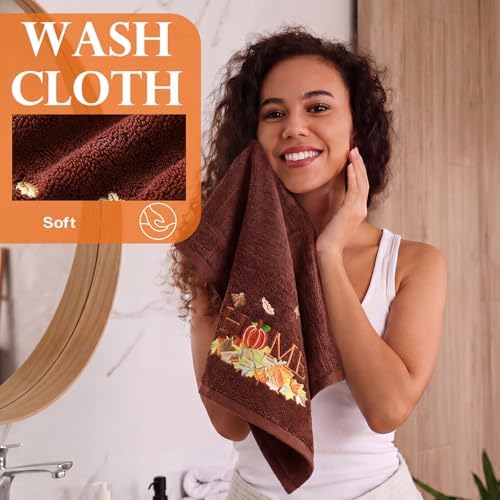 Hahafelt Decorative Bathroom Towel Set,Harvest Tones,Fall