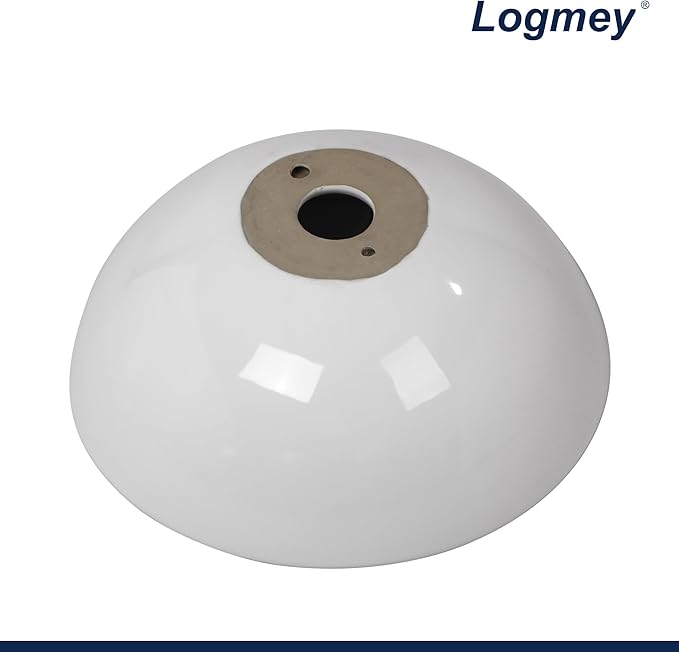 Logmey 16" Round Bathroom Sink 16x16 Small White Vessel Sink Modern Above Counter Porcelain Ceramic Vessel Vanity Sink Bowl for Bathroom