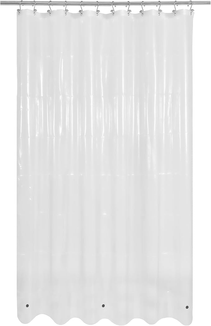 Mrs Awesome Extra Long Shower Curtain Liner 96" Length, Clear, 72x96 | 3 Bottom Magnets, Ceiling to Floor XL PEVA Plastic Shower Curtain for Bathroom, Lightweight & Waterproof, 72 x 96 Inches