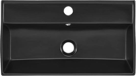 Claire 22" Rectangle Wall-Mount Bathroom Sink in Matte Black