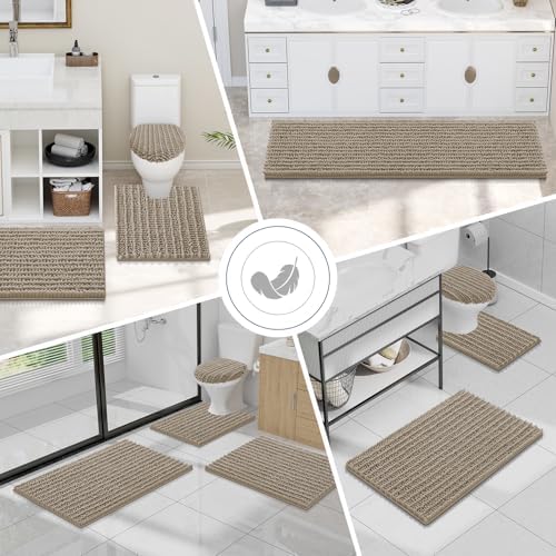 Smiry Bathroom Toilet Rugs U Shaped 24X20, Chenille Bath mats for Toilet