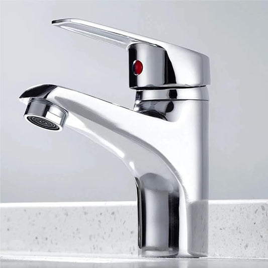 Faucet Chrome Bathroom Basin Single Hole Deck Mount Mixer Kitchen Sink Hot and Cold Water Faucet with G1/2 Hose(Chrome) Faucet
