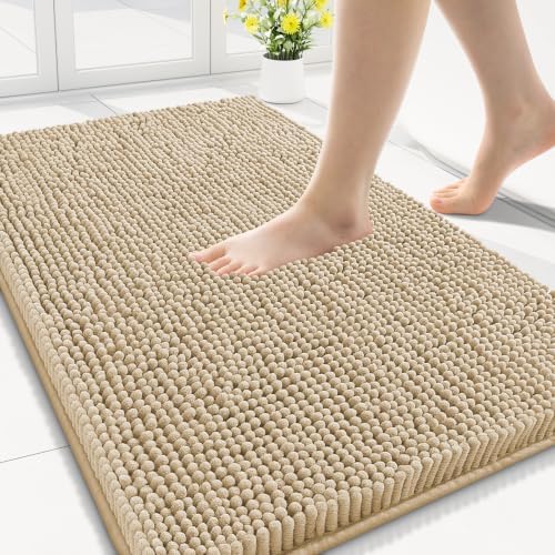 Smiry Bathroom Rugs 30X18, Luxury Chenille Extra Soft Absorbent Bath Mat