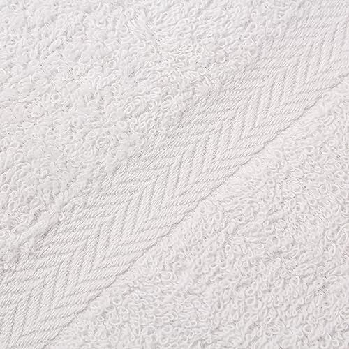 Towel and Linen Mart 100% Cotton White 6 Pack Medium Bath Towel Set, Quick Dry, Super Absorbent, Light Weight, Soft Feel, Premium Towels for Hotel, Spa and Bathroom (24 X 48 6 Pack White)