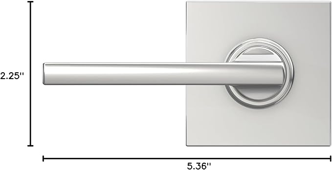 Schlage F10 LAT 625 COL Latitude Lever with Collins Trim Hall & Closet Passage Door Lock, Bright Chrome