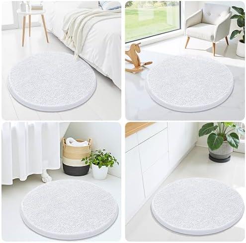 Smiry Round Bathroom Rugs 30X30, Chenille Extra Soft Absorbent Bath Mat