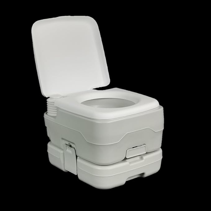 Transportable Sanitation Structure 10L Capacity Manual Flush Fan T Shape Sprinkle Inflexible POLYETHYLENE Substance for Outdoor Entertainment Transportable Toilet