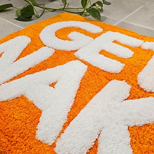 Get Naked Bath Mat Orange - Cute Bathroom Rugs Decor, Shower Mat, 31" x 20"
