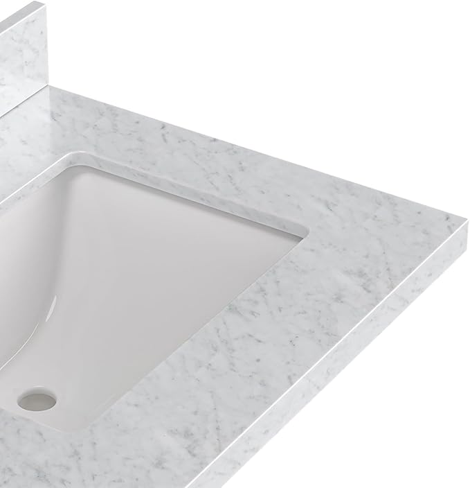ARIEL Cambridge 67 Inch Double Rectangle Sink Bathroom Vanity with Carrara White Marble Countertop 1.5 Inch in Vintage Green
