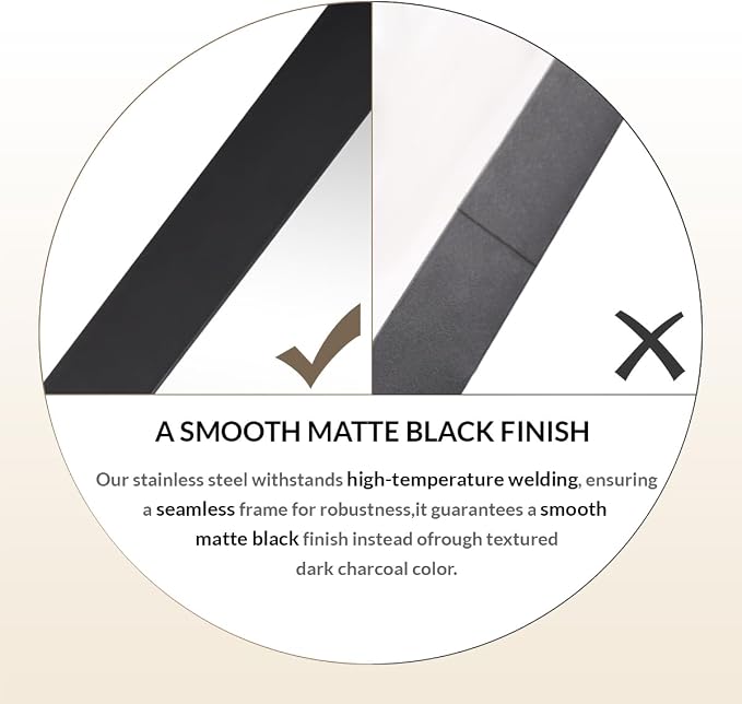 22" x 60" Full Length Wall Mirror, Large Black Mirror for Bathroom, Rounded Corner Rectangle Body Mirror for Floor and Leaning