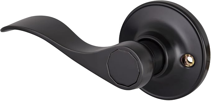 Design House Springdale Passage Door Lever, Matte Black | Surface, Transitional, Brass, Hardware, 778894