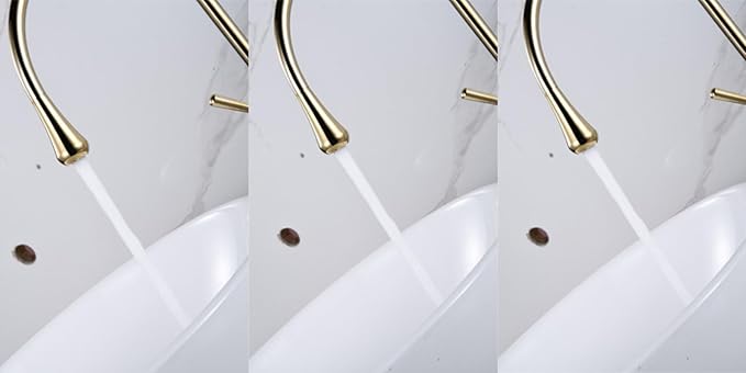 Premium Gold Brass & Marble Bathroom Faucet Hot & Cold Water Mixer Swivel Sink Tap Elegant Design for Modern Vanities Durable Copper Construction,Golden High