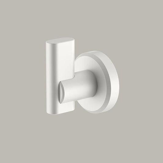 Gatco 5485 Locke Single Robe Hook, Wall Mounted Hook for Bathroom Towels & Robes, Matte White