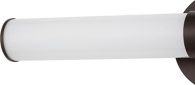 JONATHAN Y 20" Oil Rubbed Bronze/White Integrated LED Vanity Light, Mid-Century Modern Iron Sconce with Frosted Acrylic Shade, Dimmable Bathroom Light Fixture for Mirror, 3000K (JYL7119C)