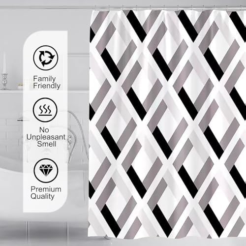 LLSCL Fabric Shower Curtain Liner with Magnets, Waterproof Hotel Quality, 72 x 72 Machine Washable