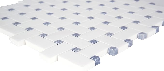 MSI Azula 12 in. x 12 in. Polished Marble Basketweave Tile for Kitchen Backsplash, Wall Tile for Bathroom, Shower Wall