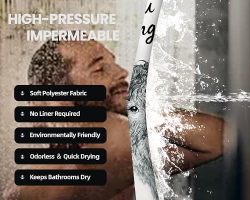 Funny Highland Cow Shower Curtain are You Pooping, 70x72 Inch