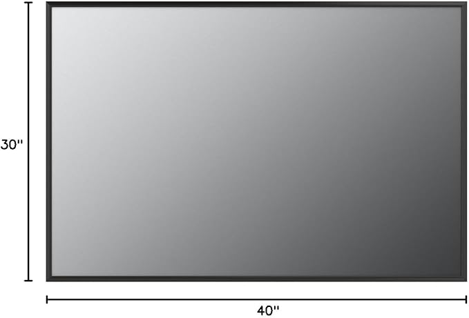 LOAAO 40"X30" Black Rectangle Bathroom Mirror | Matte Black Aluminum Alloy Frame, Tempered Glass, Hangs Vertically or Horizontally, Easy to Install