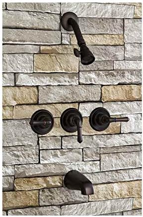 Kingston Brass KB235 Magellan Tub and Shower Faucet with 3-Magellan Handle, Oil Rubbed Bronze,5-Inch Spout Reach , Oil-Rubbed Bronze
