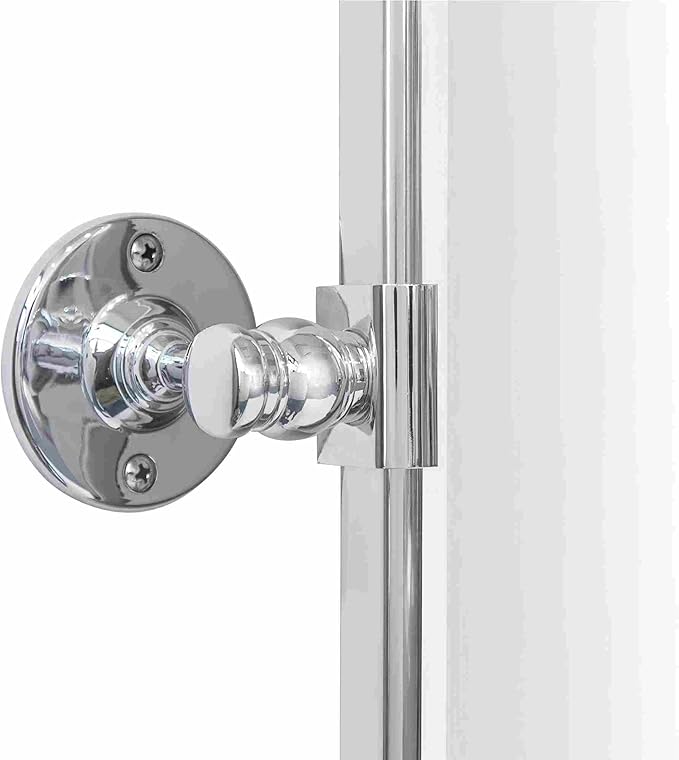 Farmhouse Pivot Rectangle Bathroom Mirror Chrome Metal Framed Tilting Beveled Vanity Mirrors for Wall, Overall 27.91x 30 inches (Mirrror 24 x 30 inches)