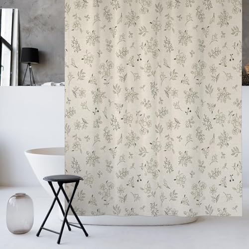 Vintage French Cottagecore Floral Shower Curtain 72x72 Inches