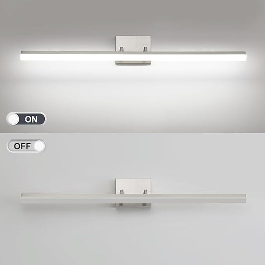 36in LED Vanity Light, 36W 2500LM Modern Brushed Nickel Adjustable Bathroom Light Fixture Over Mirror, Dimmable Light Bar 5000K Cool White