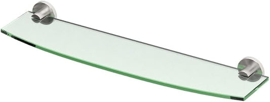 Gatco 4696 Channel Glass Shelf, Satin Nickel/Wall Mounted 20.13" x 5.25" Tempered/Floating Rectangle Glass Shelf for Bathroom