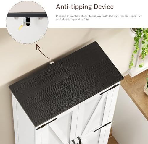 TEENFON Storage Cabinet with Doors & Adjustable Shelf
