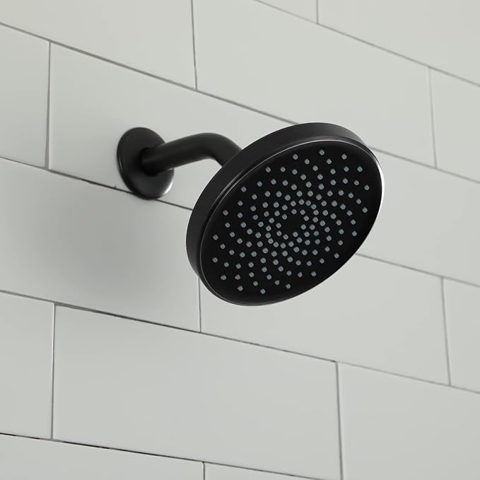 High Pressure Shower Head - 4.7“ Powerful Bathroom Pressure Boosting Rain Showerhead - Perfect Universal Replacement for Rainfall Shower Heads (Black)